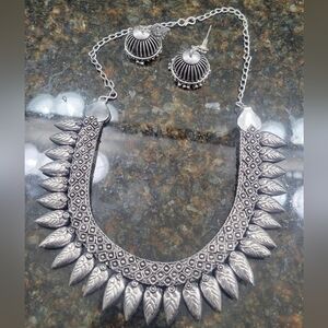 Choker set with peacock Earrings Jewelry